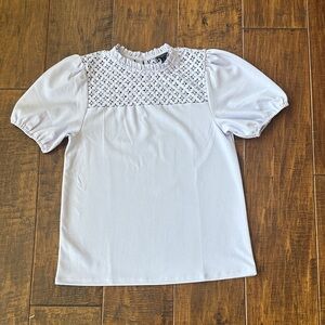 Ann Taylor Lavender Blouse with Yoke Detail